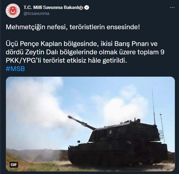 Pençe Kaplan, Barış Pınarı ve Zeytin dalında operasyon 9 PKK'lı terörist etkisiz hale getirildi - Resim: 0