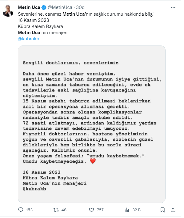 Hastanede tedavi gören gazeteci Metin Uca'dan kötü haber! Entübe edildi - Resim: 0