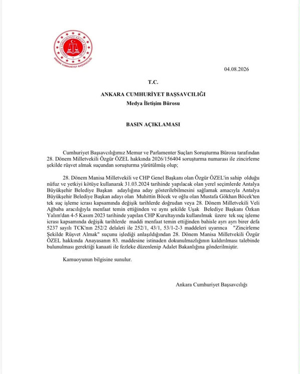 Özgür Özel ve Veli Ağbaba hakkında fezleke: Dokunulmazlıklarının kaldırılması istendi - Resim: 0