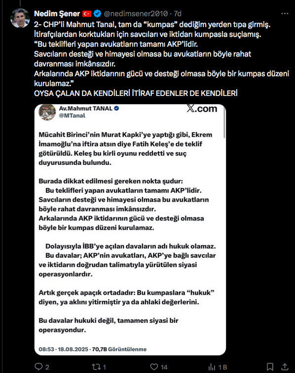 Nedim Şener'den kumpas iddiası Özgür Özel Murat Kapki Mücahit Birinci - Resim: 0