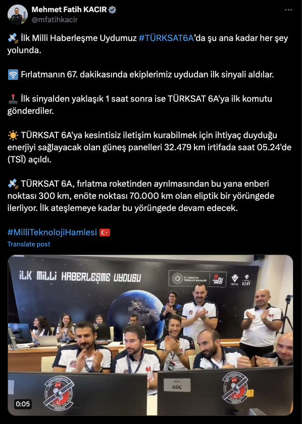 Bakan Kacır açıkladı! Uzaya fırlatılan Türksat 6A'nın son durumu... - Resim: 0