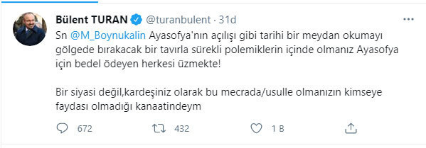 Bülent Turan'dan Boynukalın'a: Tavrınız bedel ödeyen herkesi üzmekte - Resim: 0