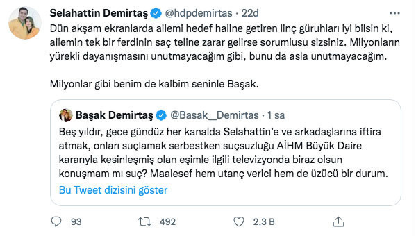 Selahattin Demirtaş'tan FOX TV'ye çıkan Başak Demirtaş açıklaması: Saçının teline zarar gelirse - Resim: 0