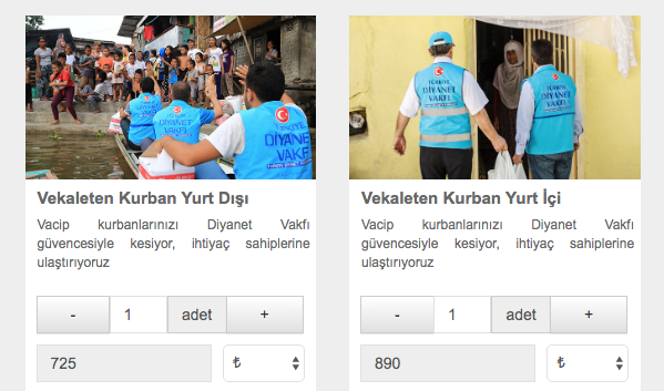 Diyanet vekaleten kurbanlık bağışı 2019 fiyatı yurtiçi kaç para? - Resim: 0