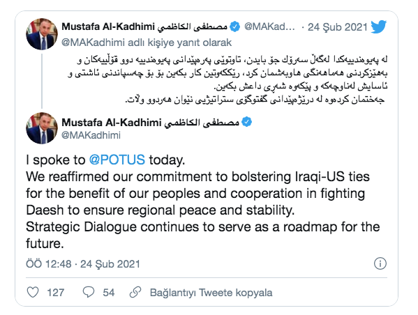 Joe Biden, Irak Başbakanı Kazımi ile ilk kez görüştü! Erbil saldırıları ele alındı - Resim: 0