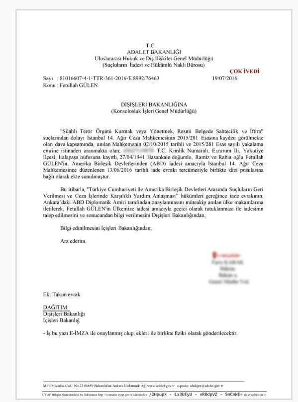 Kemal Kılıçdaroğlu 'iadesi talep edilmedi' dedi! Adalet Bakanlığı'ndan FETÖ elebaşı Gülen açıklaması - Resim: 0