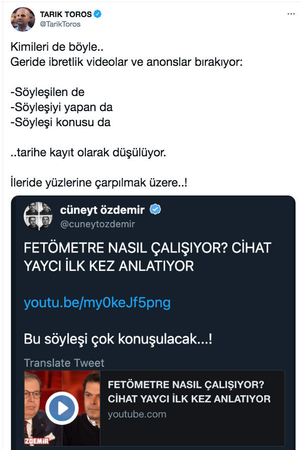 FETÖ firarisi Tarık Toros Cüneyt Özdemir'i hedef gösterdi - Resim: 0