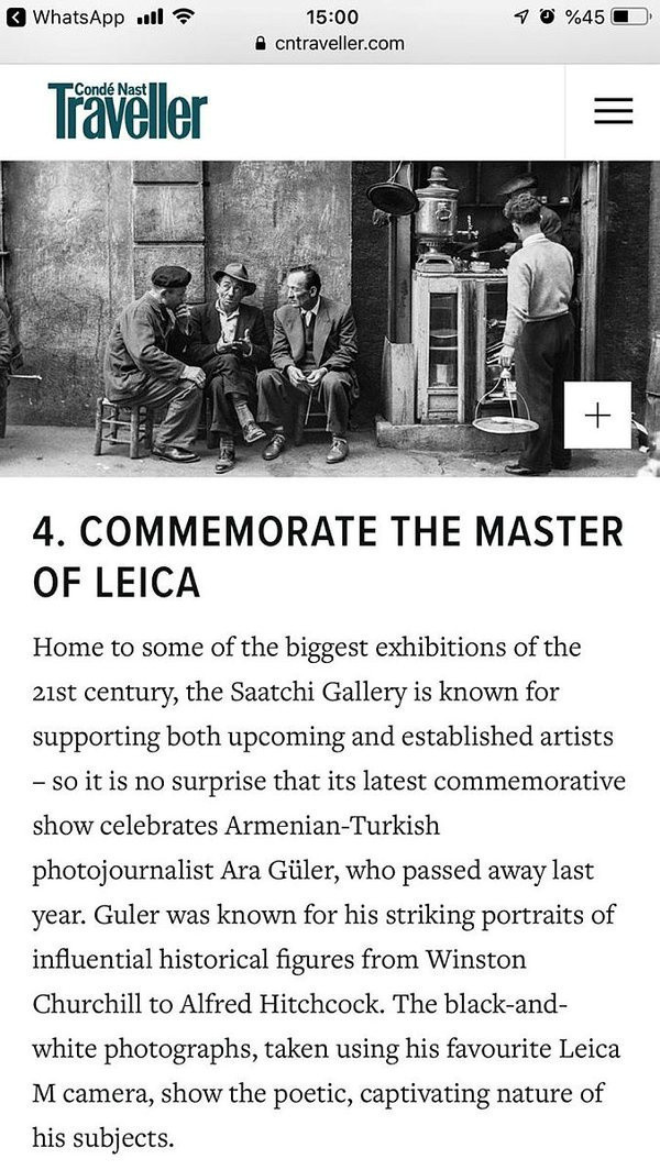 Ara Güler sergisi Londra’da ilk 10 etkinlik arasında - Resim: 1