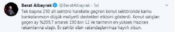 Bakan Albayrak: Konut satışları tarihinin en yüksek haziran rakamlarına ulaştı - Resim: 0