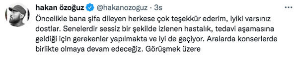 Athena'nın gitaristi Hakan Özoğuz'un Lenfoma tedavisi gördüğü ortaya çıkmıştı! Ünlü şarkıcı ilk kez hastalığı hakkında açıklama yaptı - Resim: 3