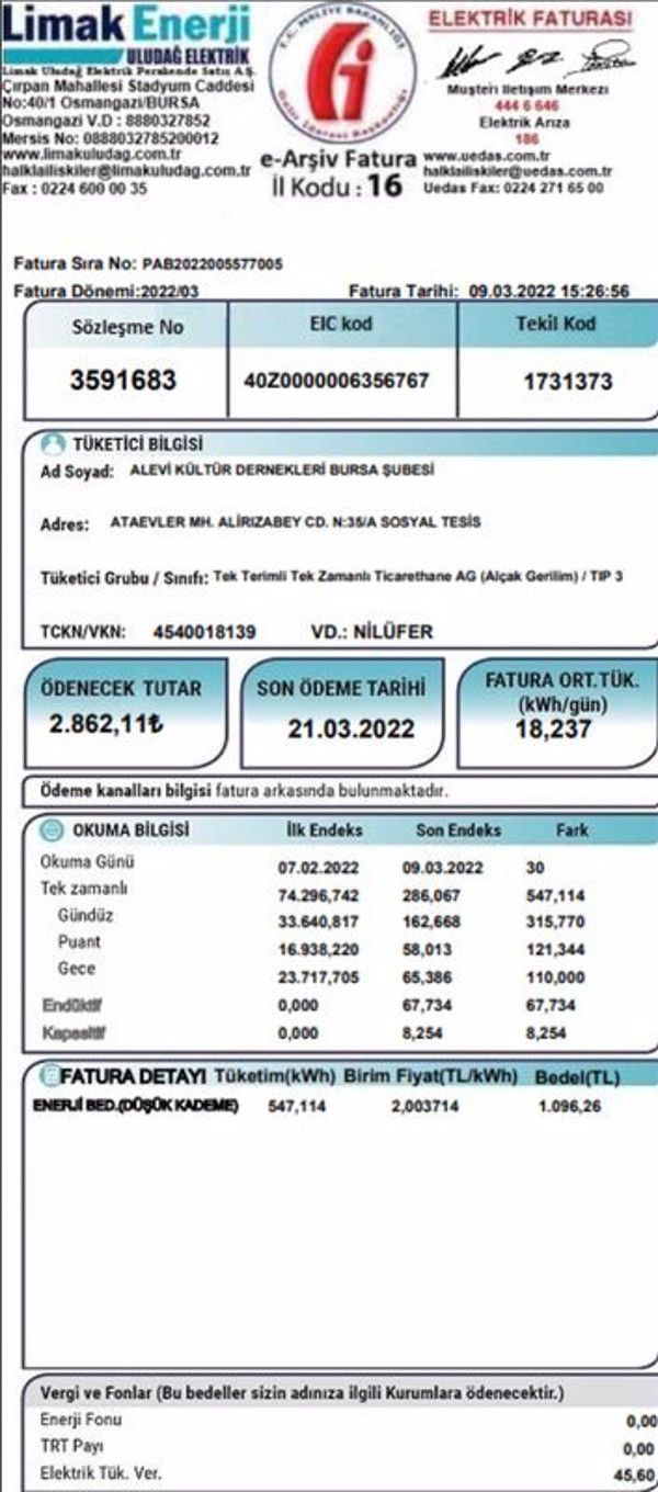 Bursa’da cemevi ve morgun elektriği kesildi! 'Devlet karşılasın' deyip çağrı yaptılar: Bakın ne kadar fatura gelmiş - Resim: 0