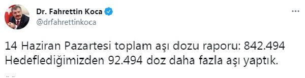 Sağlık Bakanı Fahrettin Koca: Hedeflediğimizden daha fazla aşı yaptık - Resim: 0