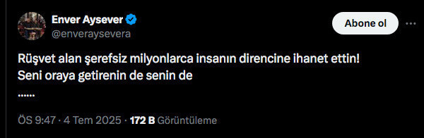Rüşvet görüntüleri sonrası Enver Aysever'den tepki: Seni oraya getirenin de senin de.... - Resim: 0
