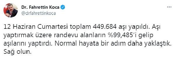 Bakan Fahrettin Koca:  Normal hayata bir adım daha yaklaştık - Resim: 0