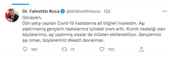 Sağlık Bakanı Koca açıkladı! Gençlerde hastaneye yatma oranında artış - Resim: 0