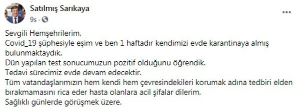CHP'li başkan sosyal medya hesabından duyurdu! Korona testi pozitif çıktı - Resim: 0