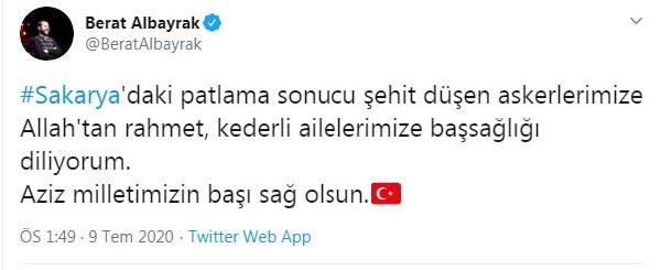 Bakan Albayrak'tan başsağlığı mesajı - Resim: 0