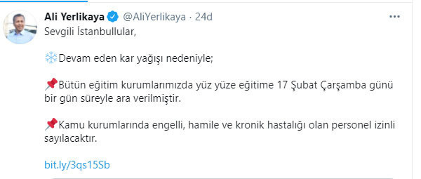 İstanbul'da 17 Şubat'a kadar eğitime ara verildi! Ali Yerlikaya duyurdu - Resim: 0