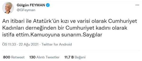 Gülgün Feyman istifa etiğini duyurdu! Sebebi Taliban çıktı - Resim: 0
