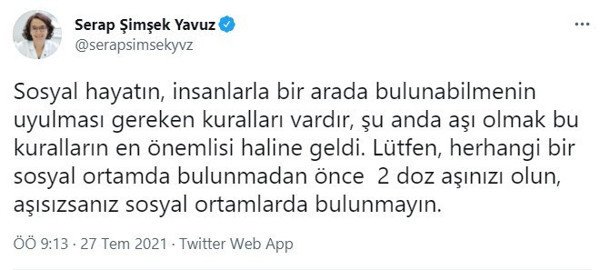Bilim Kurulu üyesi Prof. Dr. Serap Şimşek Yavuz çağrı yaptı: Sosyal ortamda bulunmadan önce... - Resim: 0