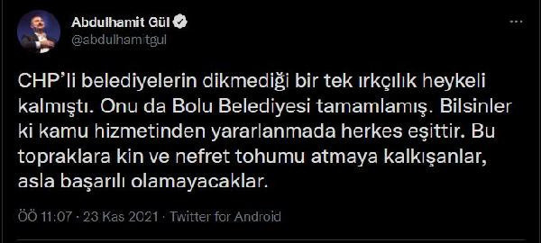 Bakan Gül'den Bolu Belediyesi'ne tepki: Kamu hizmetinden yararlanmada herkes eşit - Resim: 0