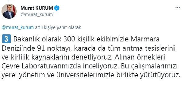 Bakan Murat Kurum: 300 kişilik ekibimizle Marmara Denizi'nde 91 noktayı denetliyoruz - Resim: 2