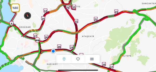 İstanbul'da haftanın ilk iş gününde trafik kilitlendi! Harita kırmızıya büründü! - Resim: 0