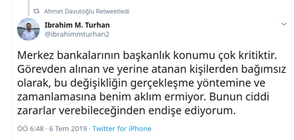 Ahmet Davutoğlu, Murat Çetinkaya'nın görevden alınmasını eleştirdi - Resim: 0