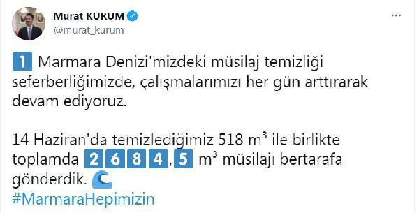 Bakan Murat Kurum: 2684,5 metreküp müsilajı bertarafa gönderdik - Resim: 0