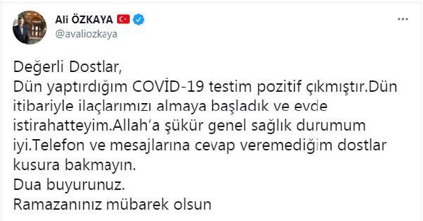 Sosyal medyadan duyurdu! AK Partili Ali Özkaya covid-19'a yakalandı - Resim: 0