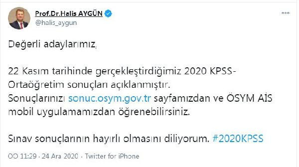 2020 KPSS-Ortaöğretim sonuçları açıklandı - Resim: 0
