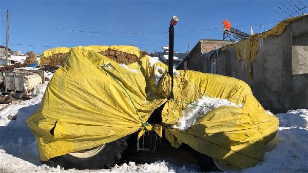Kars'ta Sibirya soğuğuna çare salça kutusu oldu - Resim: 1