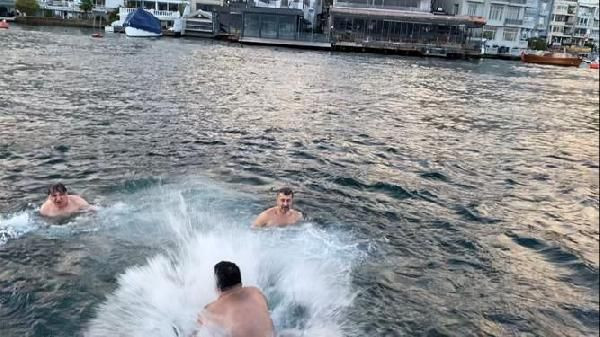 İstanbul'da denize atlamaları ve çıkmaları bir oldu! Tanju Çolak son anda vazgeçti - Resim: 3