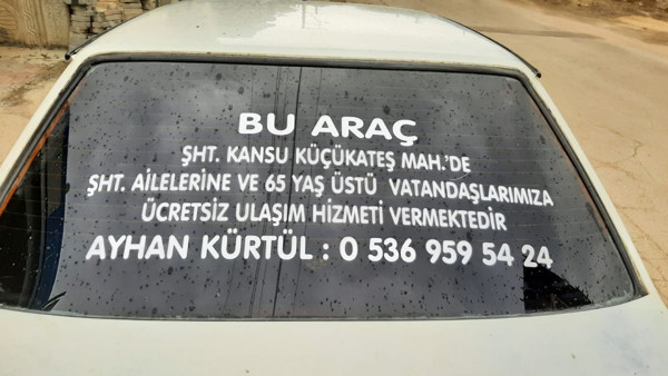 Osmaniye'de aracının arkasına yazdırdığı ilan görenleri şaşkına çevirdi! Alkışlanacak hareket - Resim: 0