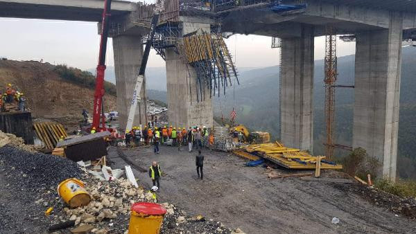 Viyadük çalışmasında beton blok işçilerin üzerine düştü - Resim: 4