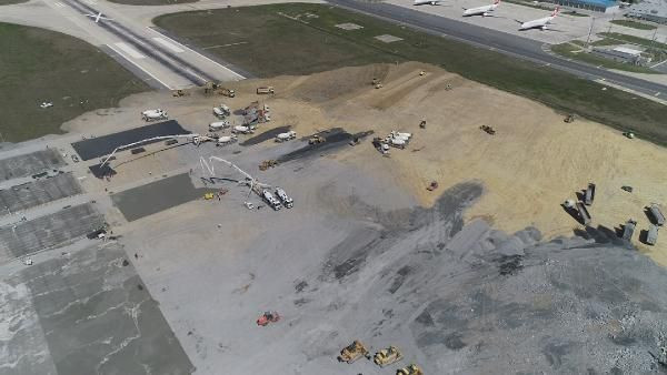 Atatürk Havalimanı'na yapılan koronavirüs hastanesi için beton dökülmeye başlandı - Resim: 4