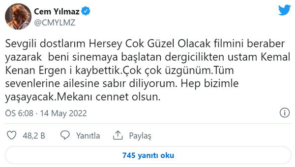 Çok çok üzgünüm! Acı haberi Cem Yılmaz duyurdu: Kemal Kenan Ergen hayatını kaybetti - Resim: 0