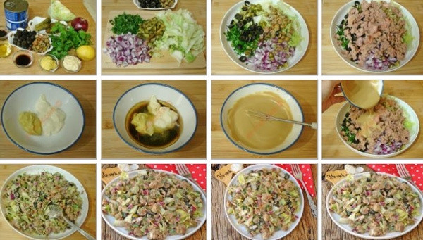 Bu salatayı yiyen 'ton balığı sevmiyorum' demeyecek! Hardallı mayonezli ton balığı salatası tarifi - Resim: 0