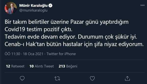 Diyarbakır Valisi Münir Karaloğlu Twitter'dan duyurdu! Koronavirüse yakalandı - Resim: 0