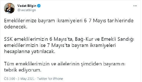 Emeklilere ödenecek bayram ikramiyesinin tarihi belli oldu! İkramiyeler 6-7 Mayıs'ta hesaplarda - Resim: 0