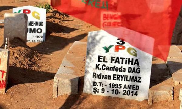 YPG'nin terörist mezarlığında 'mezar taşı' operasyonu - Resim: 4