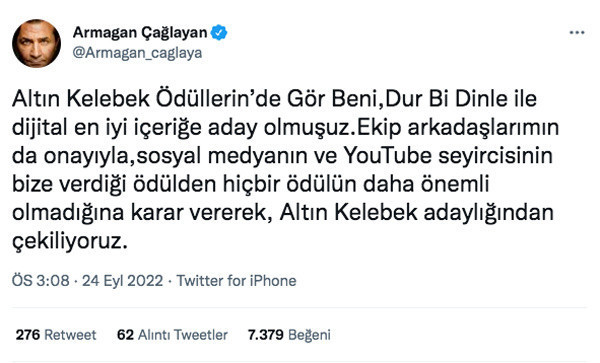 Altın Kelebek adayları ortaya çıkarken, Armağan Çağlayan'ın yaptığı o hamle ortalığı fena karıştırdı - Resim: 1