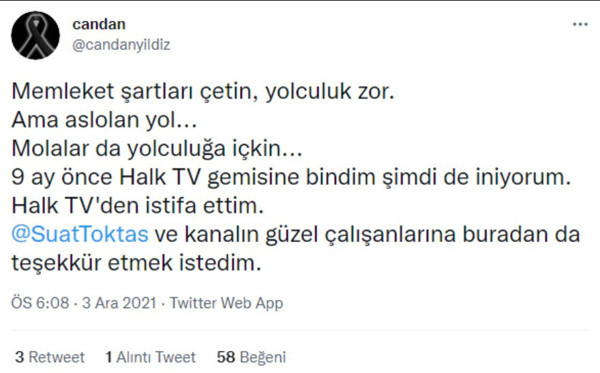 Halk TV'de flaş ayrılık! İstifa ettiğini duyurdu: Memleket şartları... - Resim: 0