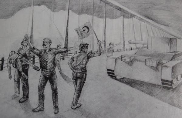 Yetenekli gençlerin 15 Temmuz karakalem eserleri - Resim: 2