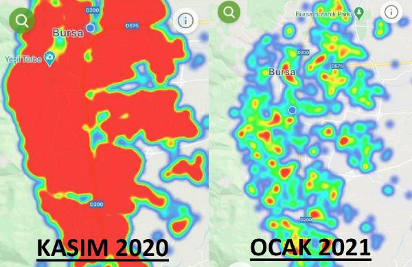 Bursa'da vaka sayıları azaldı, HES uygulamasındaki harita yeşile döndü - Resim: 0