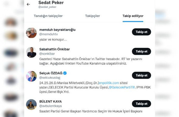 Hiç kimseyi takip etmiyordu! Sedat Peker Twitter'da bakın kimleri takibe aldı - Resim: 4