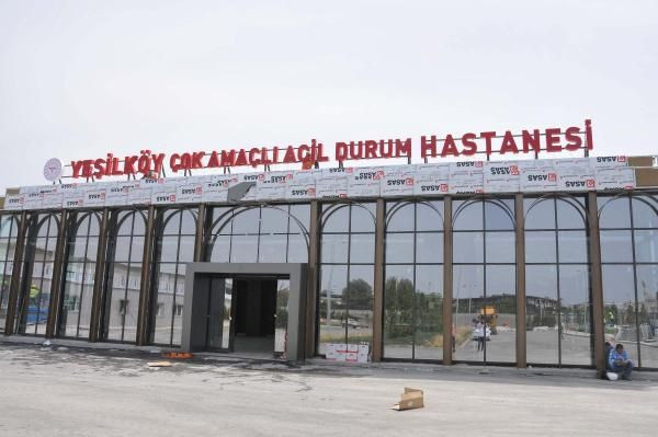Atatürk havalimanı alanına yapılan Yeşilköy pandemi hastanesinin tabelası asıldı - Resim: 4