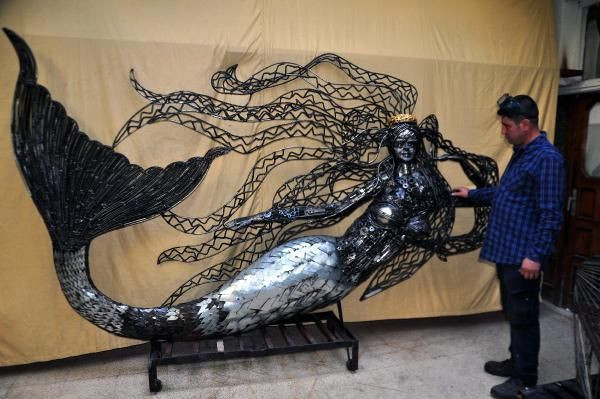 Hataylı genç heykelde kullandığı malzemeyi öğrenince çok şaşıracaksınız - Resim: 3