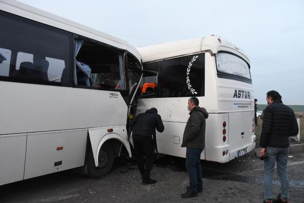 Tekirdağ’da işçileri taşıyan midibüsler çarpıştı: 19 yaralı - Resim: 0