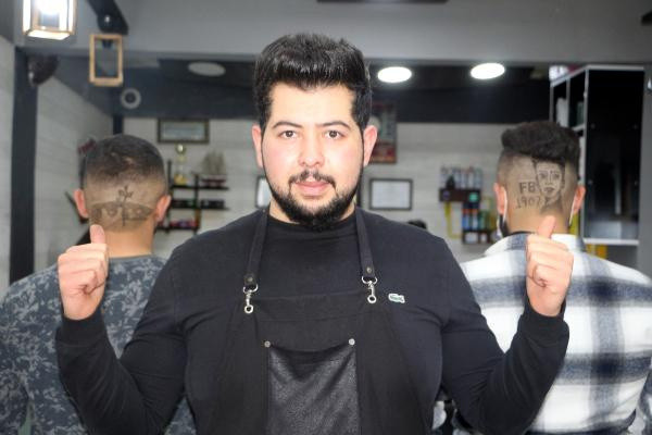 Berberden 3 boyutlu saç tıraşı hizmeti; Mesut Özil'in portresini başına işletti - Resim: 1